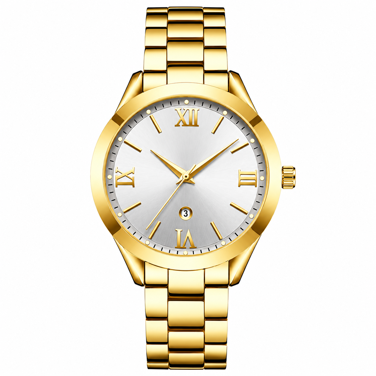 OR. Celestia Oro Quadrante Bianco Acciaio