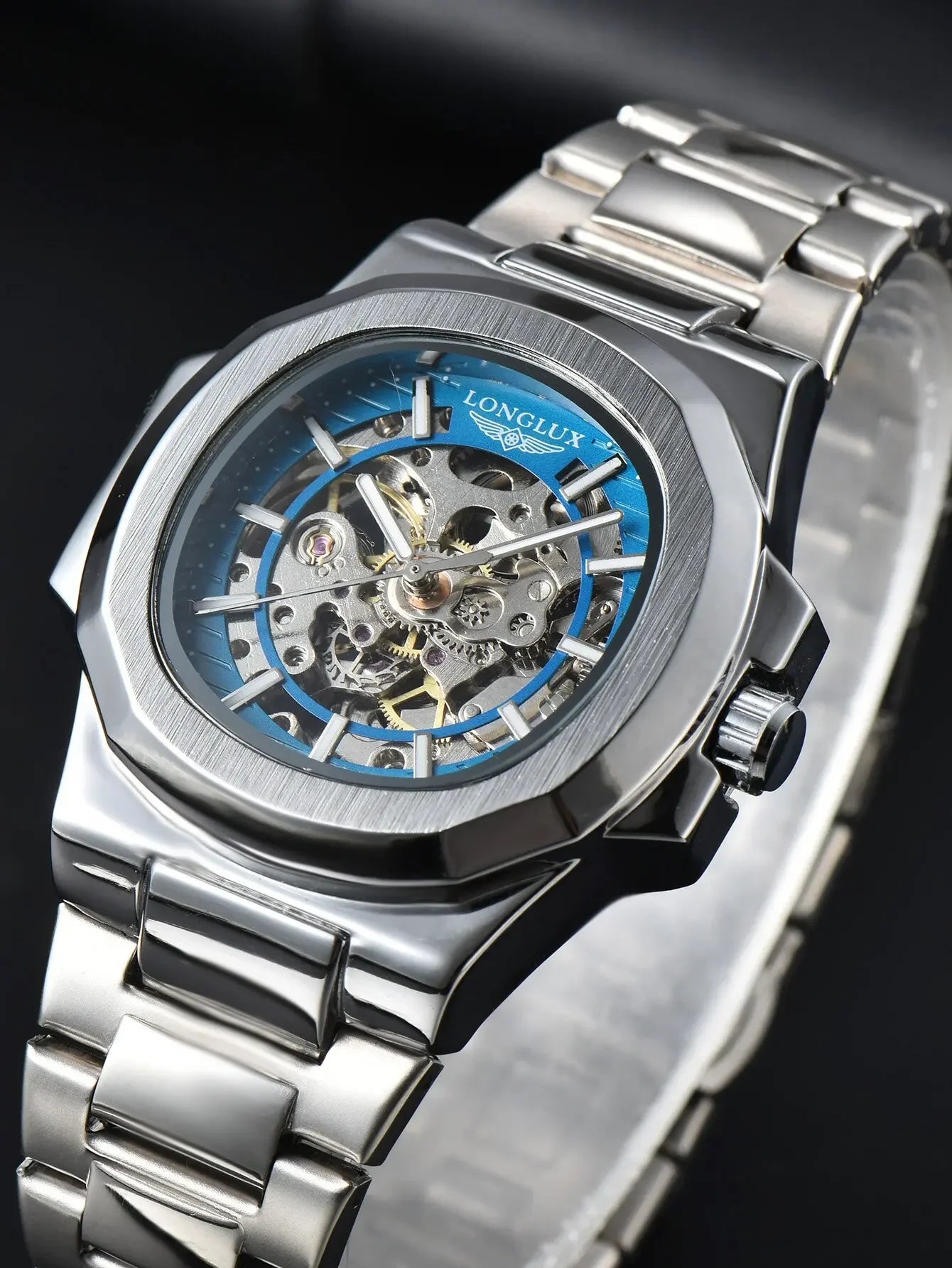 OR. Luxis Automatico Acciaio Azzurro